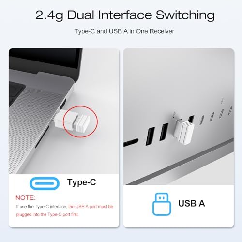 OMOTON Full Size Wireless Keyboard for Mac, Metal Frame, Silver