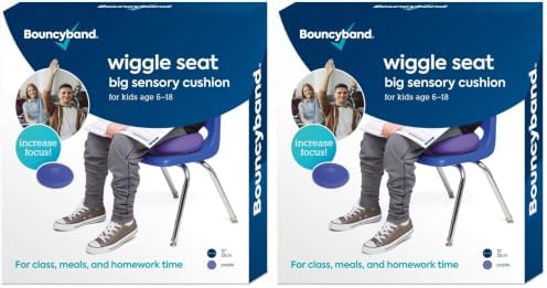 Bouncyband – Wiggle Seat – Purple, 13” D – Large Sensory Cushion for Kids Ages 6-18+ – Promotes Active Learning, Improves Student Productivity, Includes Easy-Inflation Pump (Pack of 2)
