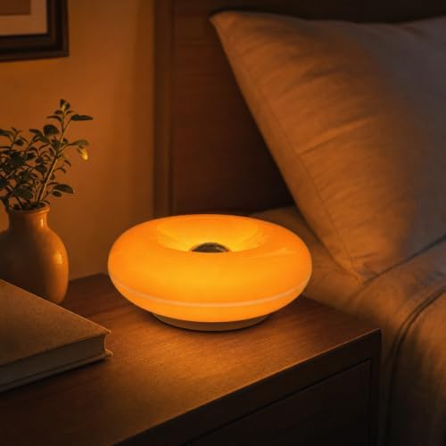 Orange Donut Lamp, Cordless Rechargeable Table & Wall Light, Touch Dimmable