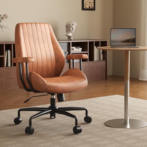 Ergonomic Home Office Chair Leather Desk Chairs with Adjustable Height