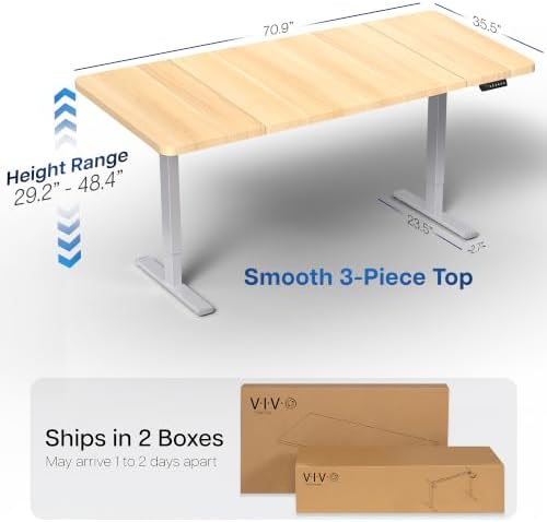VIVO Light Wood 71 x 36 in Standing Desk, DESK-KIT-1G7C-36
