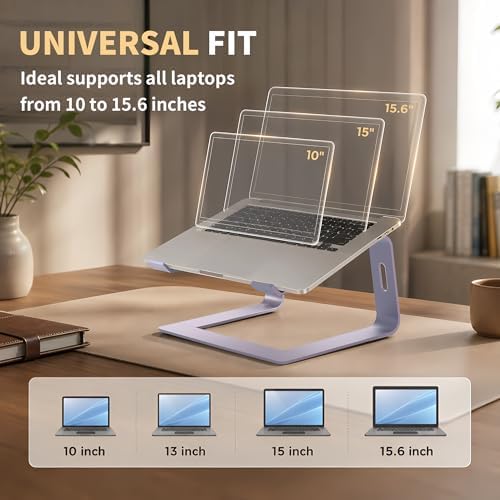 Orionstar Ergonomic Laptop Stand, Aluminum Riser, 10-15.6",Purple