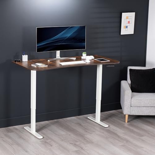 VIVO Rustic Vintage Brown 60 x 24 in Standing Desk, DESK-KIT-E2W1N