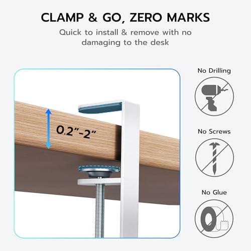 ARES WING 17"-28.7" Extendable Under Desk Cable Management Tray, No-Drill