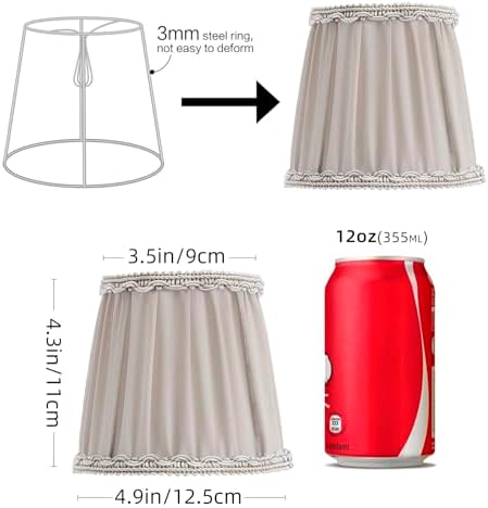 Fuloon Chandelier Lamp Shades, Clip on Small Sconce Lamp Shades, Suit for Candelabra Bulbs in Modern/European/French Country/Farmhouse Decoration, 3.5x4.3x4.9 in(6 Pack, Chiffon Navajo)
