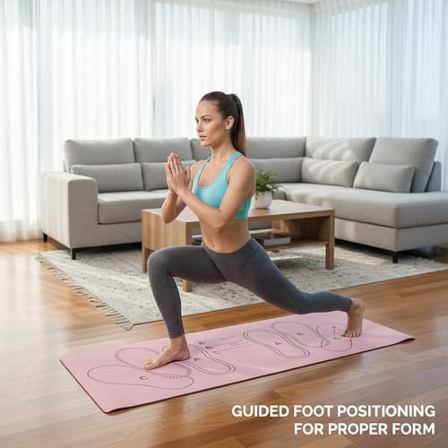 27.5 * 17.8inch Squat Mat with Foot Position, Guided Training Pad for Proper Form, Home Gym Equipment for Leg Workouts, Compact Exercise Mat for Squats and Core Training