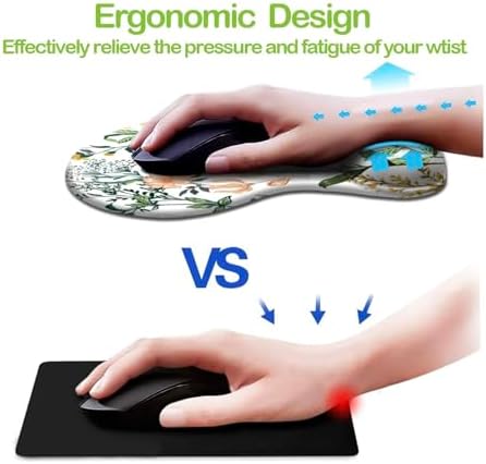 Ergonomic Wrist Support Mouse Pad for Carpal Tunnel Relief | Memory Foam with Non-Slip Rubber Base, Comfortable Wrist Rest Support