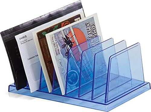 Officemate Blue Glacier Standard Sorter, 7 Compartments, Transparent Blue (23214)