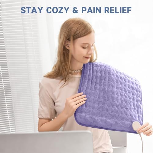 Electric Heating Pad for Cramps and Stomach Pain, 33"x17" Long Heat Wrap for Back and Abdomen, 6 Temperature Levels, Moist Heat & Auto Shut-Off, Gift for Her