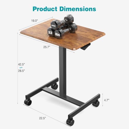 DUMOS Mobile Small Standing Desk, Laptop Desk, Home Office