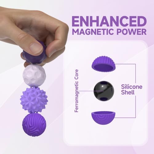 Magnetic Fidget Balls for Adults & Teens, Quiet Silicone Sensory Fidget Toy