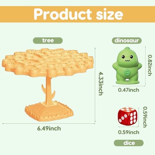 Dinosaur Balance Tree Game, Two-Player Balance Board Game, Balance Game Tree Interactive Desktop Game for Friends and Holiday Party Gifts