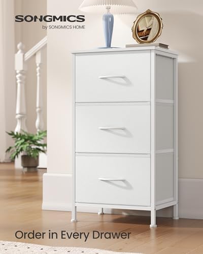 SONGMICS Dresser for Bedroom, Small Dresser with 3 Fabric Drawers