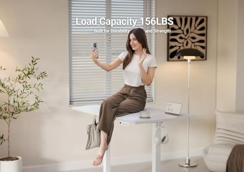 YDN 55 x 24 Inch White Electric Standing Desk