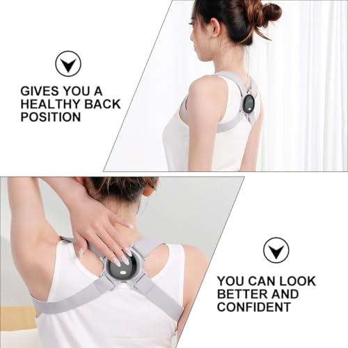 Veemoon Smart Posture Corrector Belt Electronic Posture Reminder Adjustable Back and Shoulder Hunchback Correction Support for Adults Gray