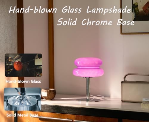 Glivpny Mushroom Lamp Table Lamp, Mid Century Modern Table Lamps (Purple)