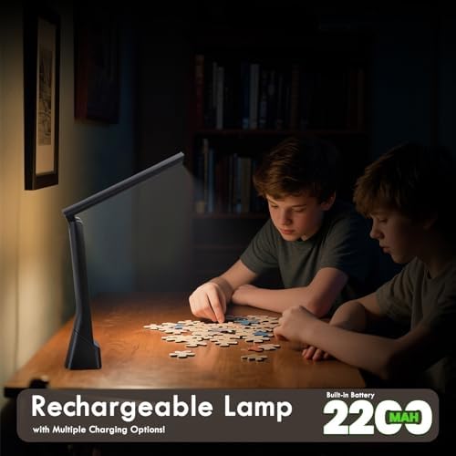 WILIT Rechargeable LED Desk Lamp with Torch Light for Office Home,Cordless Battery Operated Table Lamp with 3 Colors Dimmble Stepless,Eye-Caring Desk Light,Touch Control Lamp for Camping Reading Study