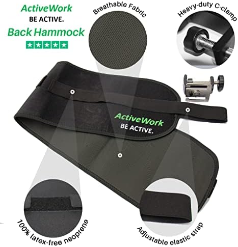 Back Hammock System – Lumbar Support Belt for Standing Desk Users- Ergonomic, Comfort, Lower Back Pain Relief, Anti-Fatigue - Home Office Accessories