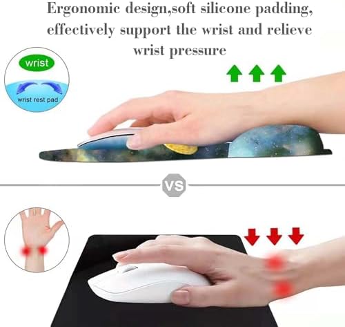 Ergonomic Mouse Pad with Wrist Support | Cute Mouse Pads with Non-Slip PU Base | for Home Office Working Studying Easy Typing & Pain Relief | Cute Cat Mousepad