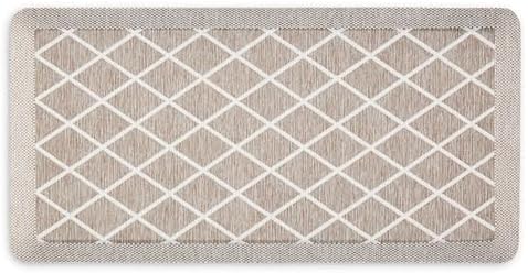 MARTHA STEWART Miles Modern Diamond Anti-Fatigue Air-Infused Kitchen Mat, Coffee Brown, 19.6"x39"
