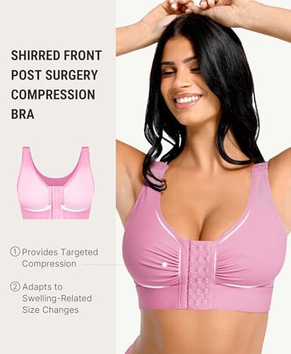 FeelinGirl Post Surgery Compression Bra for Women's Front Closure Bra