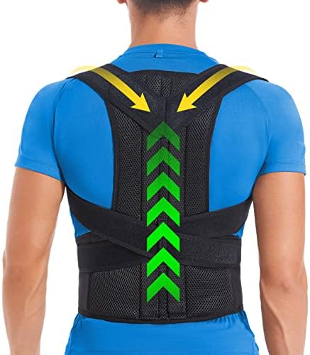 DIANMEI Back Brace Posture Corrector for Women and Men, Back Braces for Upper and Lower Back Pain Relief, Adjustable and Fully Back Support Improve Posture and Lumbar Support(XXL, 43"-49" Waist)