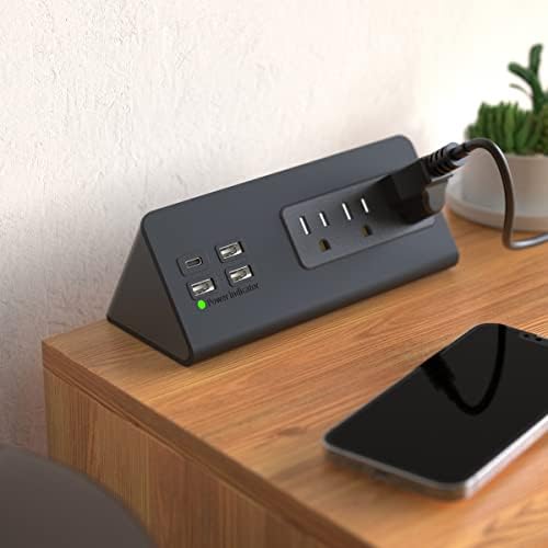 Nightstand Edge Mount Power Strip with USB-C Ports Tabletop Desk Clamp Power Sockets with 3 AC Outlets &4 Fast Charging USB Ports for Home Office Hotel and Dormitory