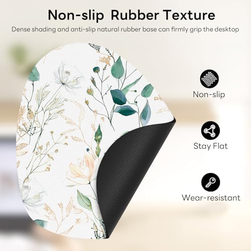 Water Drop Mouse Pad 7.3x8in Non-Slip for Laptop, Flowers