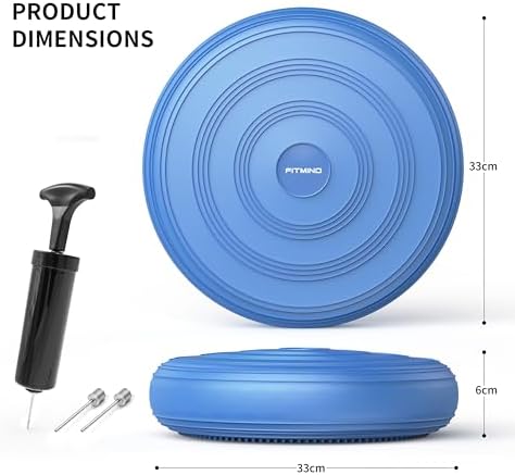 Inflated Wobble Cushion,Circular Non-slip Texture for Comfortable Sitting,Extra Thick Dyna Disc with Pump for Core Strength,Wiggle Seat to Improve Posture,Fitness,660lb Load Capacity