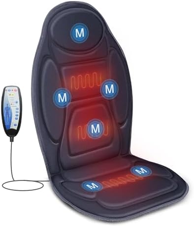 Snailax Vibration Back Massager with Heat, 2026 Upgraded Chair Massage Pad