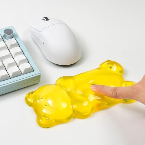 Ergonomic Gel Mouse Wrist Rest –Yellow Clear Cute Bear Mouse Wrist Rest