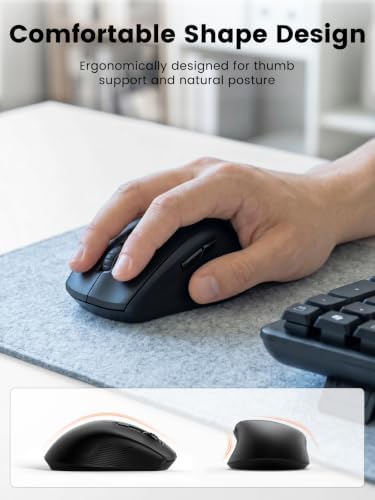 Wireless Keyboard and Mouse Combo, Compact Ergonomic Wave Key, SABLUTE MA61