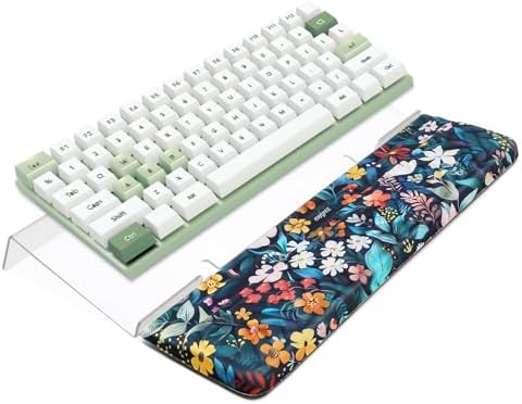 MEGREZ Acrylic Keyboard Stand with Memory Foam Wrist Rest