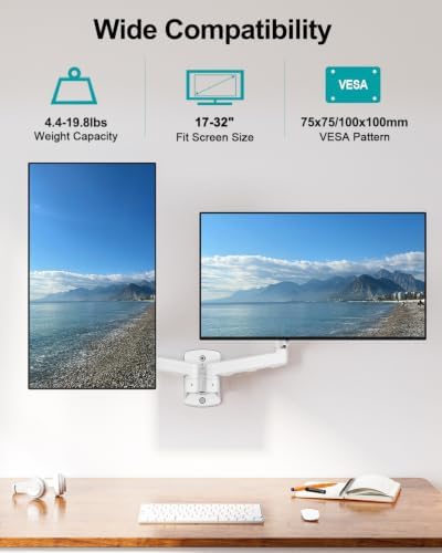 MOUNT PRO Dual Monitor Wall Mount for Max 32" Screens, Up to 19.8lbs Each