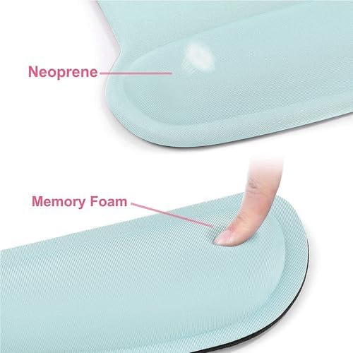 MOSISO Wrist Rest Support for Mouse Pad & Keyboard Set, Mint Green