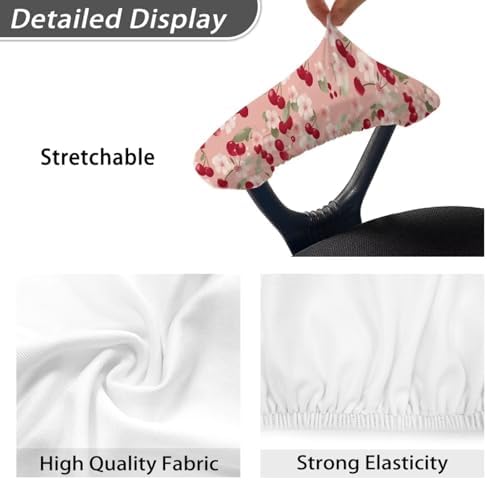 Cherry Blossom Printed Office Chair Armrest Covers Soft Comfy Breathable Gaming Chair Arm Rest Covers with Elastic Edge Easy to Install Home Decorative Accessories, Set of 2