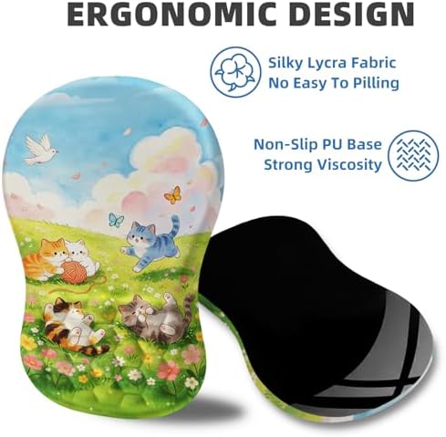 Ergonomic Mouse Pad with Wrist Rest, Memory Foam Wrist Support,Massage Bump