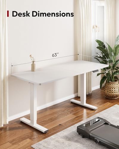 SANODESK 63''x24'' Height Adjustable Electric Standing Desk for Home Office