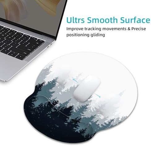 Forest Ergonomic Mouse Pad with Wrist Rest for Desk Work Office