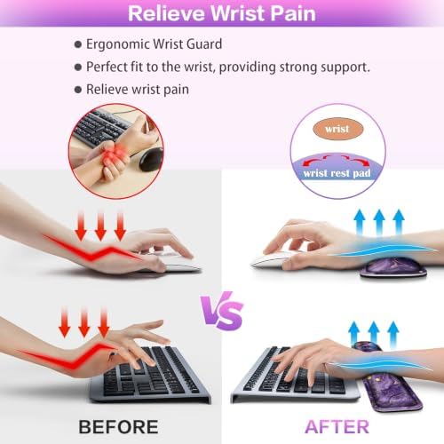 Desk Mat, Large Gaming Mouse Pad with Wrist Rest, 4in1 XXL Mousepad+Keyboard Wrist Rest+Mouse Pad Wrist Support+Cup Coaster Set Ergonomic Computer Desk Arm Wrist for Decor Home Office Women
