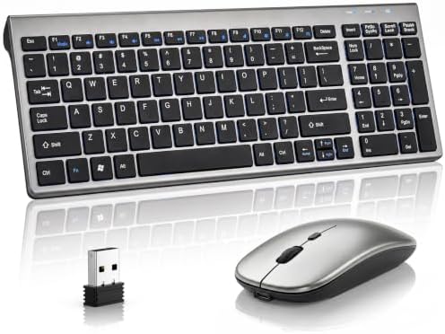 Wireless Keyboard and Mouse Combo, Ultra Slim Switch Scissor, Silent Design