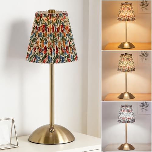 Cordless Flower Table Lamp,Cute Small Desk Lamp,Vintage Aesthetic Lamp
