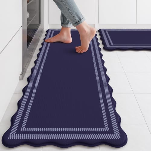KIMODE Anti Fatigue Mats for Kitchen Floor,Farmhouse Kitchen Rugs Sets of 2