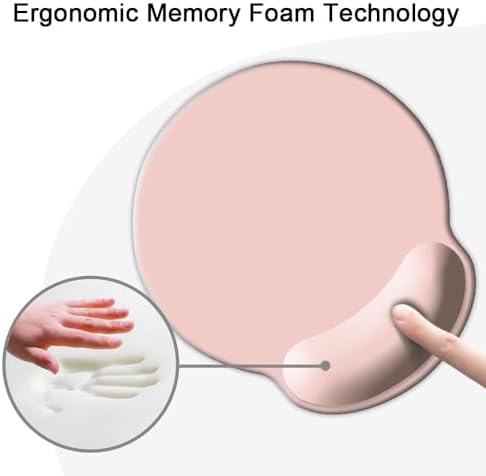 DOOKE ErgoComfort Wrist Rest Mouse Pad-Ergonomic Office Mousepad with Wrist Support-Non-Slip,Pink Desk Accessories Mat for Home&Game Decor Cute Pink