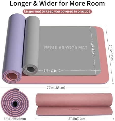 8mm Thick Yoga Mat Non Slip for Women Men