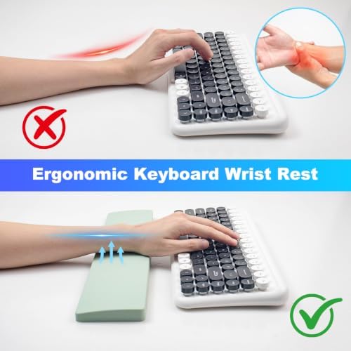 Sumgsn Green Keyboard Wrist Rest, Gel Wrist Pad for Keyboard 60%/68%/70%