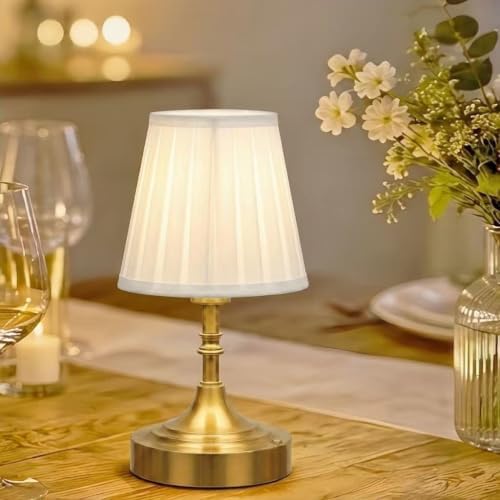 Gold Small Cordless Table Lamp Rechargeable,Mini Lamp - Kitchen Countertop