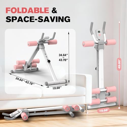 DERACY Ab Workout Machine Adjustable Ab Trainer Abdominal Trainer for Home Gym Foldable Ab Crunch Machine for Core 440 LBS