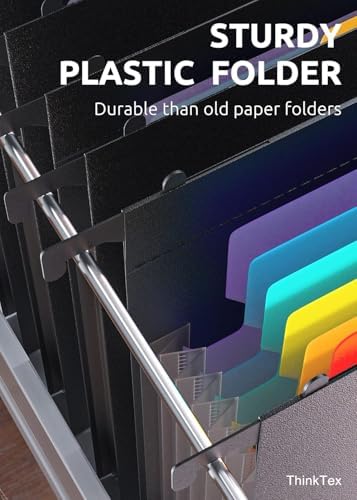 ThinkTex 10-Pack Hanging File Folders with 7 Expanding Pockets