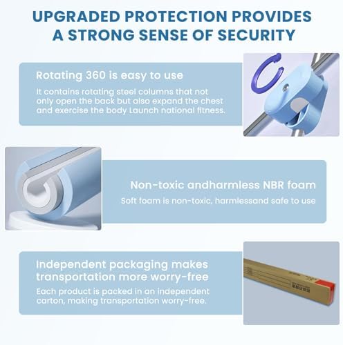 Yoga Stick, Back Cross Orthosis for Adult And Child, Foam Stainless Steel Material, Improving Hunchback and Chest Back Support, Hump Corrector Posture Corrector Stick Stretching rod(23.6-35.4in)
